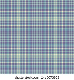 Geometric pattern vector textile, chic fabric tartan background. Customize seamless plaid texture check in pastel and cyan colors.