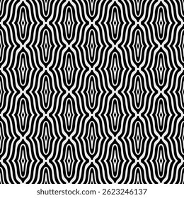 Geometric Pattern - Vertigo (Black, White) - Repeating Vector Image; Easily Editable; Endless Design; Colorful lIlustration. Print for Gift Paper, Packaging, etc.