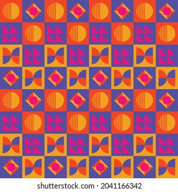 geometric pattern with vibrant colors seamless pattern background design vector eps 10 for cover, poster, template, wrapping paper, background, web banner, and more