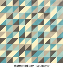 Geometric pattern in vintage colors with halftone effect on a separate layer for easy editing