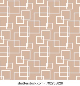 Geometric pattern for wallpapers. Beige seamless background with white elements. Vector illustration