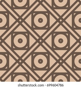 Geometric pattern for wallpapers. Brown and beige seamless background for textile. Vector illustration