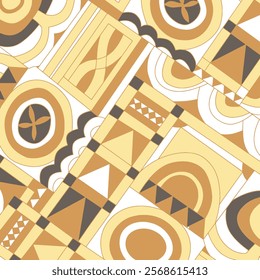 Geometric Pattern with Warm Beige and Cream Tones.