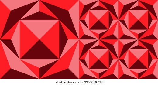 geometric pattern in warm red colors, background, fabric, vector illustration
