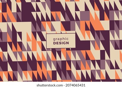 Geometric pattern with warm vintage color palette in abstract background. Retro vector illustration easy to edit and customize. Eps10