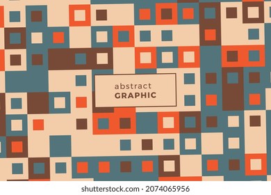 Geometric pattern with warm vintage color palette in abstract background. Retro vector illustration easy to edit and customize. Eps10