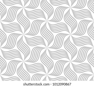 The geometric pattern with wavy lines. Seamless vector background. Gray and white texture	
