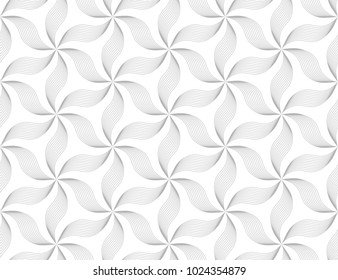 The geometric pattern with wavy lines. Seamless vector background. Gray and white texture