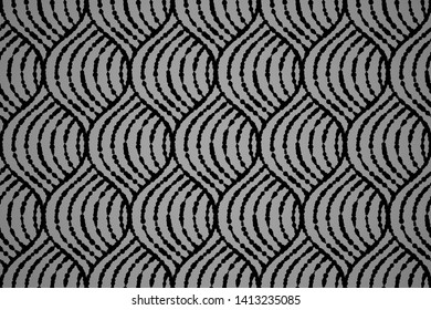 The geometric pattern with wavy lines. Seamless vector background. Black texture. Simple lattice graphic design