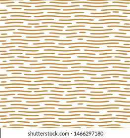 The geometric pattern with wavy lines. Seamless vector background. White and gold texture. Simple lattice graphic design