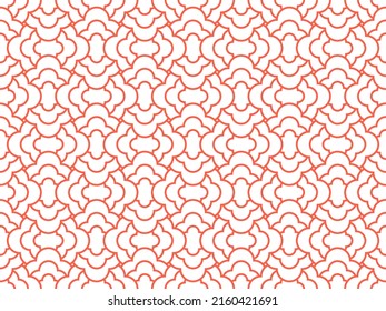 The geometric pattern with wavy lines. Seamless vector background. White and pink texture. Simple lattice graphic design