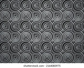The geometric pattern with wavy lines. Seamless vector background. Black and gray texture. Simple lattice graphic design