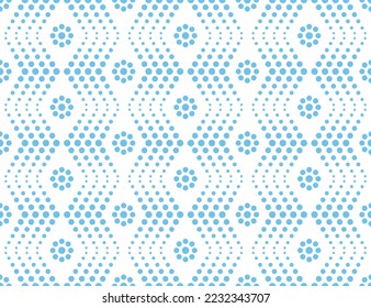 The geometric pattern with wavy lines. Seamless vector background. White and blue texture. Simple lattice graphic design