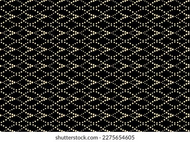 The geometric pattern with wavy lines. Seamless vector background. Gold and black texture. Simple lattice graphic design