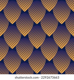 The geometric pattern with wavy lines. Seamless vector background. Repeating tile texture of this line on oval shape with gradient effect.