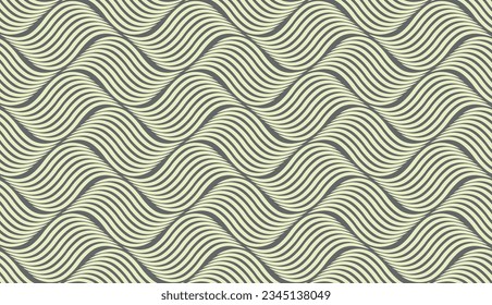The geometric pattern with wavy lines. Seamless vector background. Beige and gray texture. Simple lattice graphic design