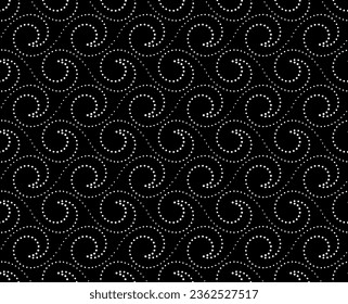 The geometric pattern with wavy lines. Seamless vector background. White and black texture. Simple lattice graphic design