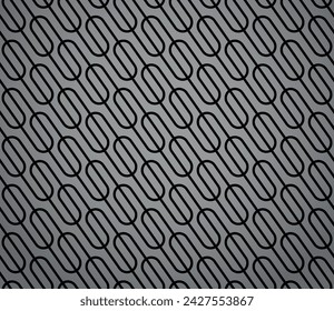 The geometric pattern with wavy lines. Seamless vector background. Black and gray texture. Simple lattice graphic design