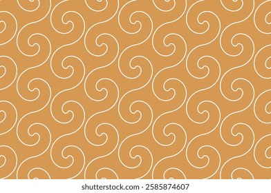 The geometric pattern with wavy lines. Seamless vector background. White and golden texture. Simple lattice graphic design