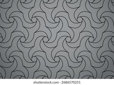 The geometric pattern with wavy lines. Seamless vector background. Gray and black texture. Simple lattice graphic design