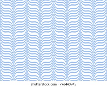 The geometric pattern with wavy lines. Seamless vector background. Blue and white texture