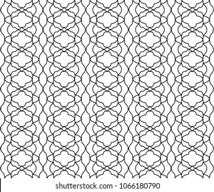 Geometric pattern of wavy meshki.Izognutye lines, perepletinii.Prostaya stylization.Vector image.Dizayn.Uzor for tile.Odelka surfaces. Black and white. Minimalism.