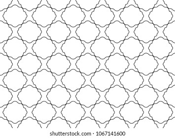 Geometric pattern of wavy meshki.Izognutye lines, perepletinii.Prostaya stylization.Vector image.Dizayn.Uzor for tile.Odelka surfaces. Black and white. Minimalism.