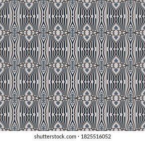 The geometric pattern in white black, seamless background. Modern stylish abstract texture. Trendy graphic design. Ribbons.