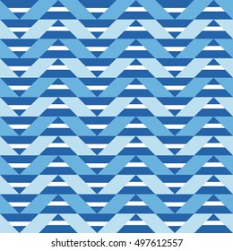Geometric pattern with white and blue chevron
