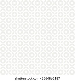Geometric pattern in white and cream shades inspired by the Midcentury modern design style. Graphical illustration for a unique wall decor, textiles and interior design.