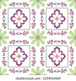 Patrón geométrico archivo vectorial de fondo floral blanco adecuado para la impresión de tejidos azulejos de suelo