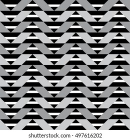 Geometric pattern with white grey and black chevron
