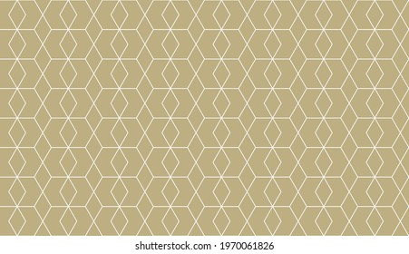 The geometric pattern with white lines in gold background. Abstract seamless vector in light gold background.Graphic modern seamless pattern.