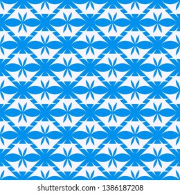 Geometric pattern white on blue background. Seamless pattern. Vector background.