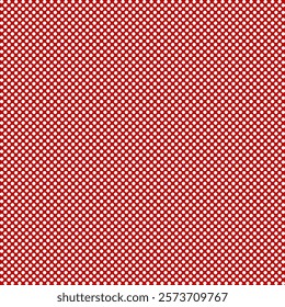 Geometric pattern with white polka dots on a red background.