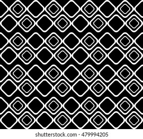 Geometric pattern with white rhomboid shapes on black background