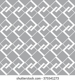 Geometric pattern with white rhombus on grey background