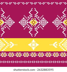 padrão geométrico Branco amarelo. Tecido tribal ameríndio, vetor de design para impressão têxtil tecida, azulejo, Saree, tapete, cartões, livros ilustrados, étnica boho indiana textura ornamento padrão sem costura