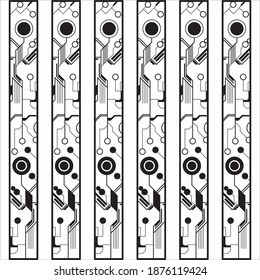 
Geometric pattern of winter series, Representative of snow and palm forest