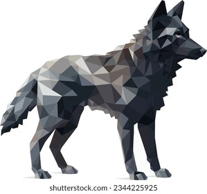 Geometrischer Muster Wolf im Stil von Low Polygon