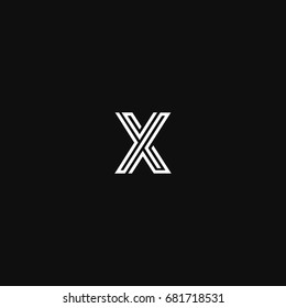 Geometric pattern and X letter icon based minimal logo