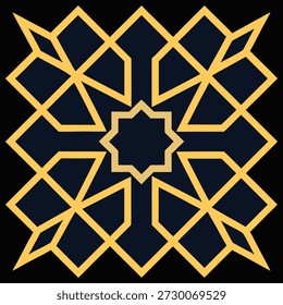 Geometric pattern with yellow lines on dark background
