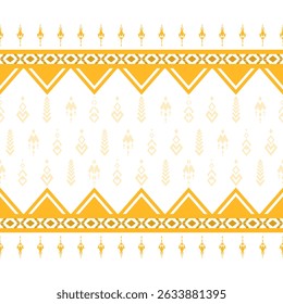 padrão geométrico amarelo. Tecido tribal ameríndio, vetor de design para impressão têxtil tecida, azulejo, motivos, tapete, cartões, livros ilustrados, étnica boho indiana textura ornamento padrão sem costura