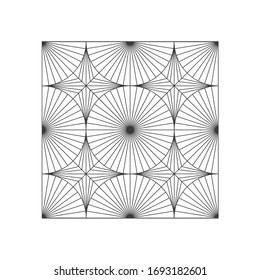  Patrón geométrico. Elemento Zentagal sobre un fondo blanco aislado. Ilustración de material vectorial.