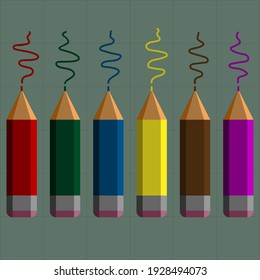 Geometric pattern.Constructor from different shapes. You can change and recolor objects. An image of a stylized pencil. Useful for textiles, packaging, advertising.