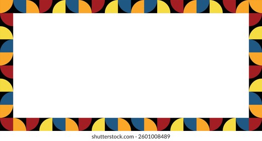 Geometric Patterned Border With Vibrant Colors and Abstract Circular Designs