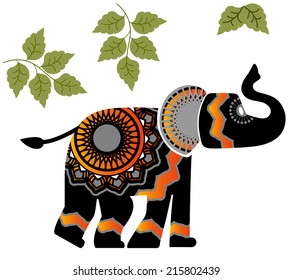 Geometric patterned elephant - use with or without pattern 