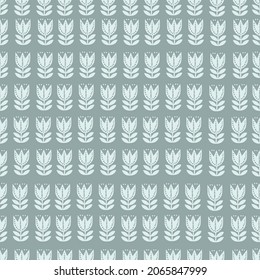 Geometric patternflower on a medium light shade of cyan background. The temptation for fabric design, background, wrapping paper, packing, covers. Vector repeating texture.