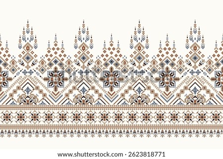Geometric pattern,geometric ethnic floral pattern,floral cross stitch pattern on white background,vector illustration,Aztec style,abstract background.design for texture,fabric,clothing,decoration,rug