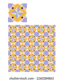 geometric pattern/pattern with purple circles